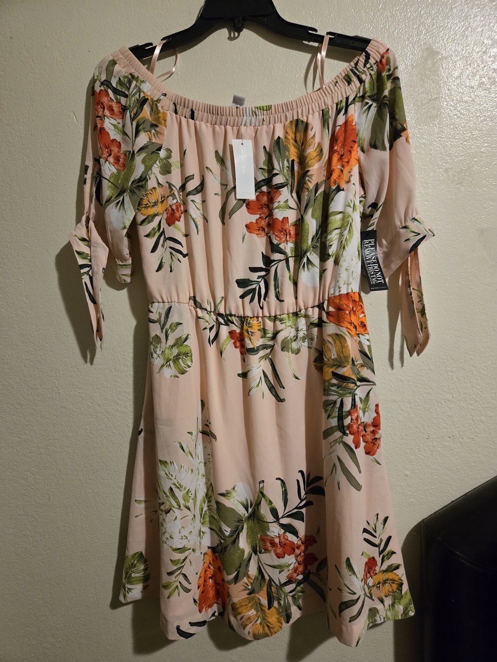 New York & Company Floral Off-Shoulder Dress - Blush Pink